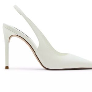 Steve Madden White Pointed Slingback Pump